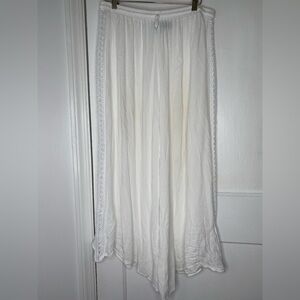 LM Beach Flowy White Beach Pants